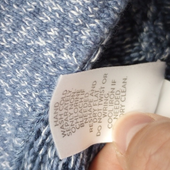 J. Jill Pure Jill Womens Pullover Sz S Blue Funnel Neck Tunic Pocket Knit Cotton - Picture 6 of 9